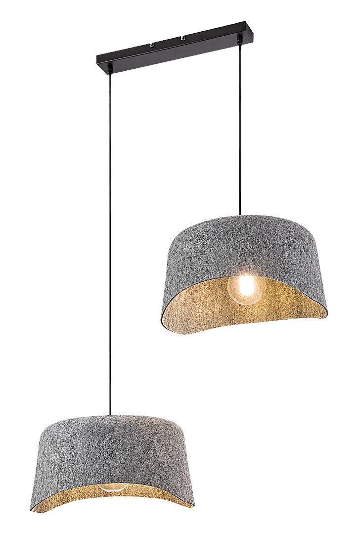 Lustra suspendata Farelia, negru/gri, 2xE27, IP20, Rabalux, 72190