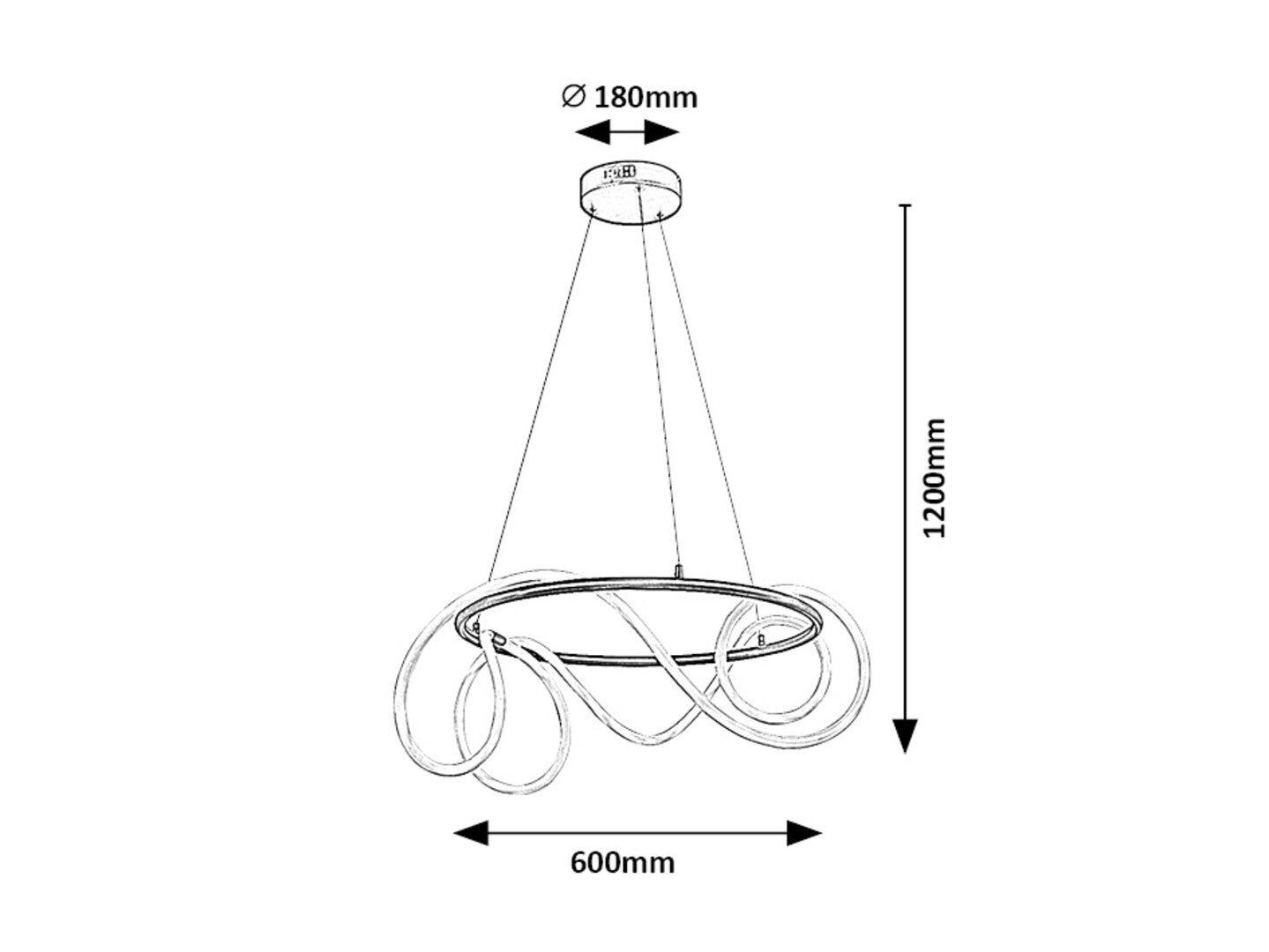 Lustra suspendata LED Montema, negru, 54W, 4480lm, 4000K, D.60cm, IP20, Rabalux, 72191