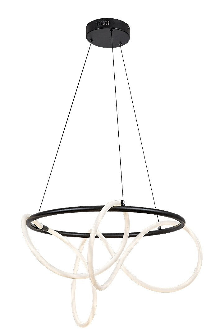 Lustra suspendata LED Montema, negru, 54W, 4480lm, 4000K, D.60cm, IP20, Rabalux, 72191