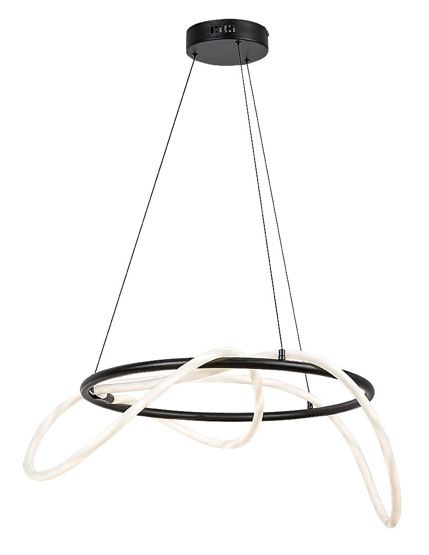 Lustra suspendata LED Montema, negru, 54W, 4480lm, 4000K, D.60cm, IP20, Rabalux, 72191