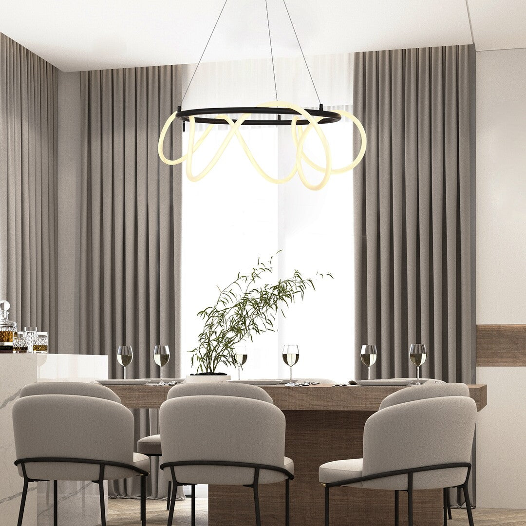 Lustra suspendata LED Montema, negru, 54W, 4480lm, 4000K, D.60cm, IP20, Rabalux, 72191