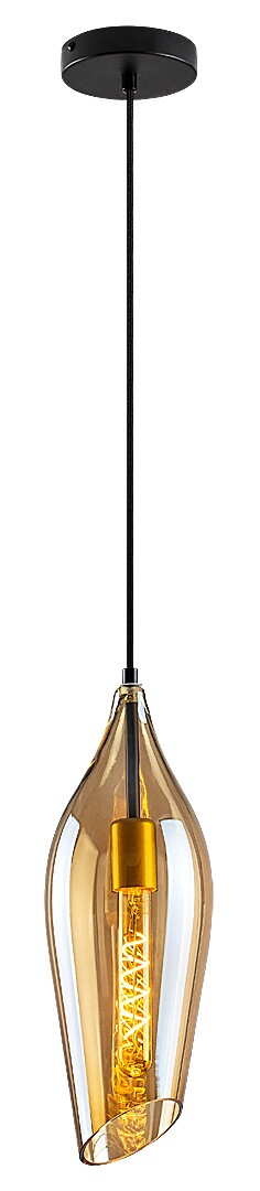 Lustra suspendata Bellini, negru, sticla ambra, 1xE27, IP20, Rabalux, 72201