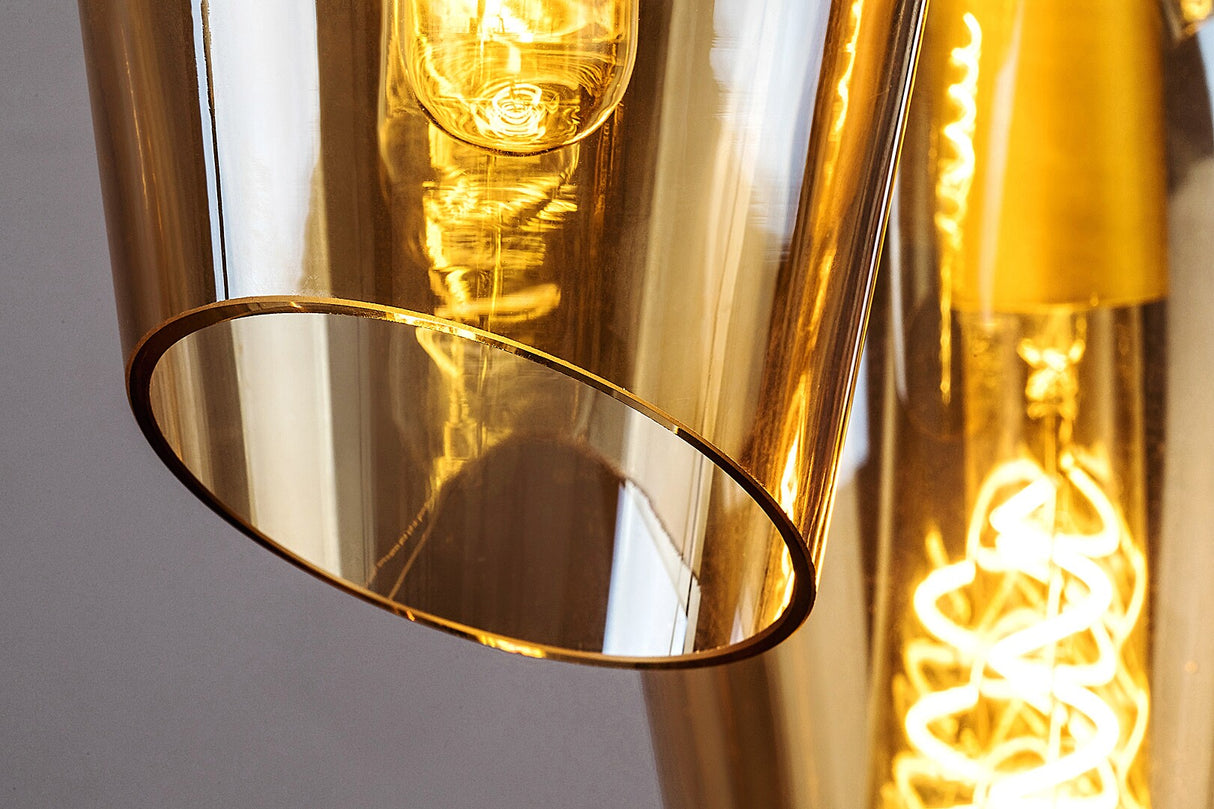 Lustra suspendata Bellini, negru, sticla ambra, 3xE27, IP20, Rabalux, 72203