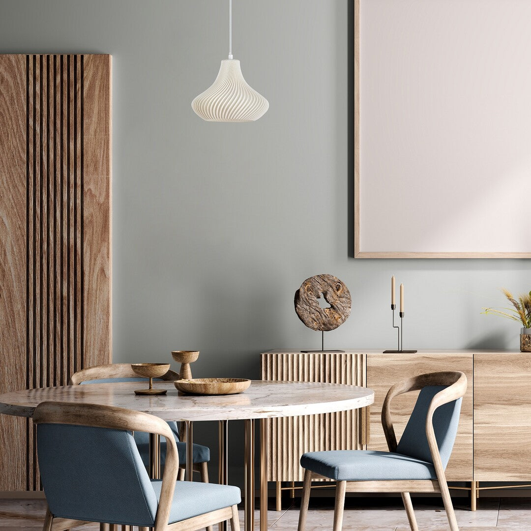 Lustra suspendata Tiana, policarbonat alb, 1xE14, D.22cm, IP20, Rabalux, 72216