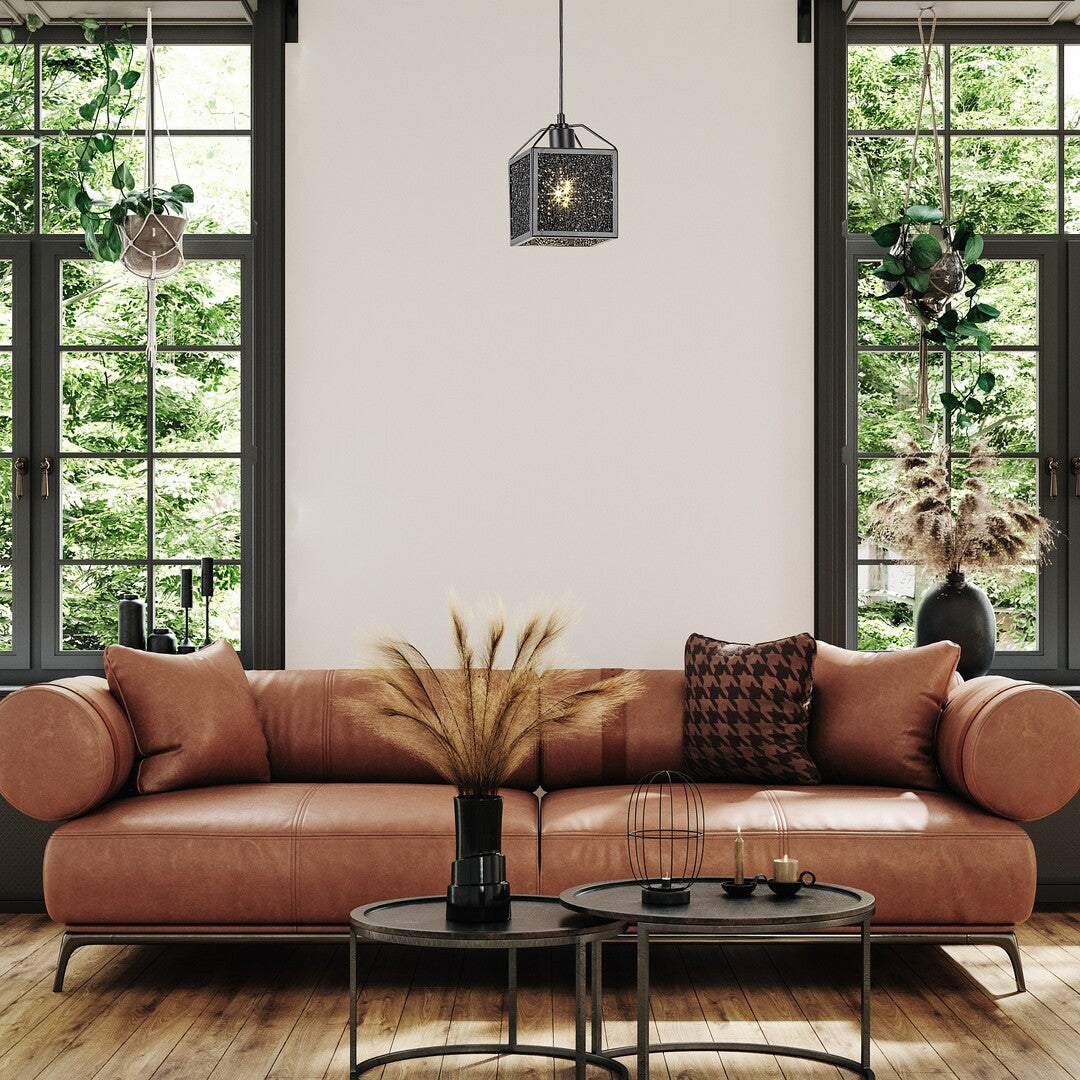 Lustra suspendata Samilo, negru, 1xE27, IP20, Rabalux, 72217