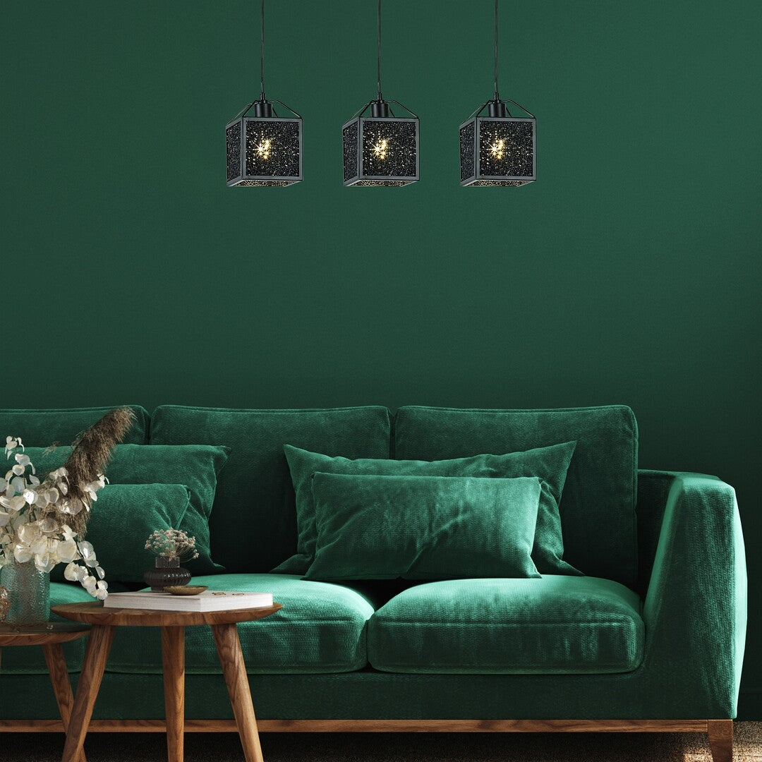 Lustra suspendata Samilo, negru, 3xE27, L.65cm, IP20, Rabalux, 72219