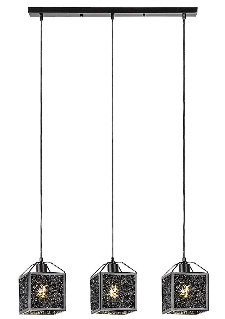 Lustra suspendata Samilo, negru, 3xE27, L.65cm, IP20, Rabalux, 72219