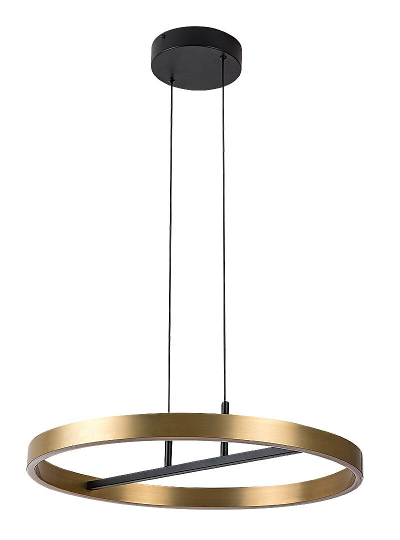 Lustra suspendata LED Thric, negru/ auriu, 42W, 3500lm, 3000K, IP20, Rabalux, 72221