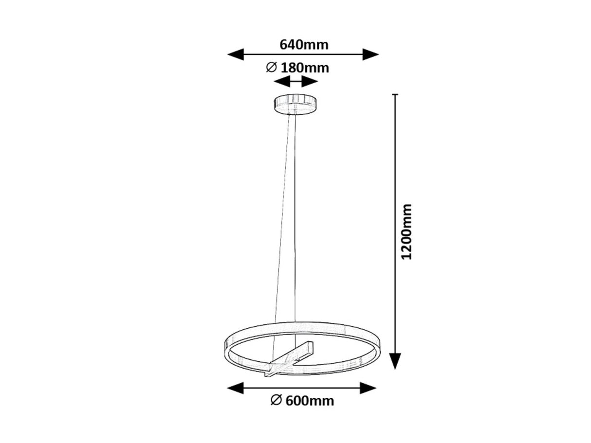 Lustra suspendata LED Thrac, aluminiu șlefuit, 34W, 1700lm, 4000K, IP20, Rabalux, 72222