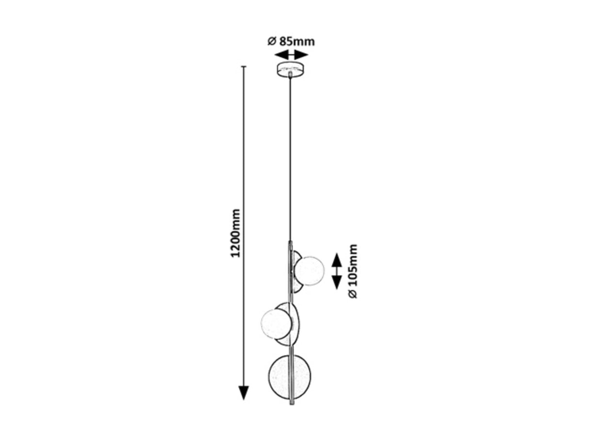 Lustra suspendata Jules, negru, 3xG9, IP20, Rabalux, 72224