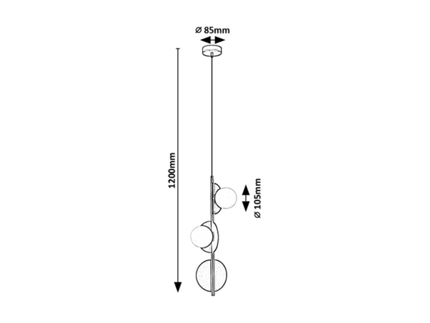 Lustra suspendata Jules, negru, 3xG9, IP20, Rabalux, 72224