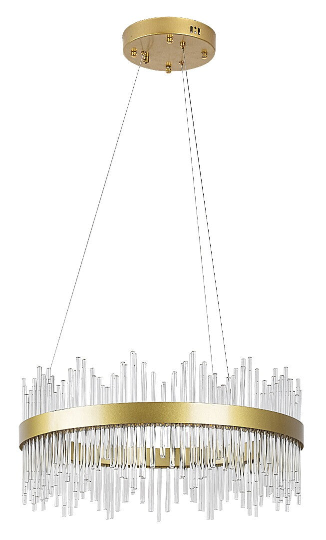 Lustra suspendata LED Mabel, auriu, sticla transparenta, 36W, 2480lm, 3000K/4000K/6000K, IP20, Rabalux, 72227