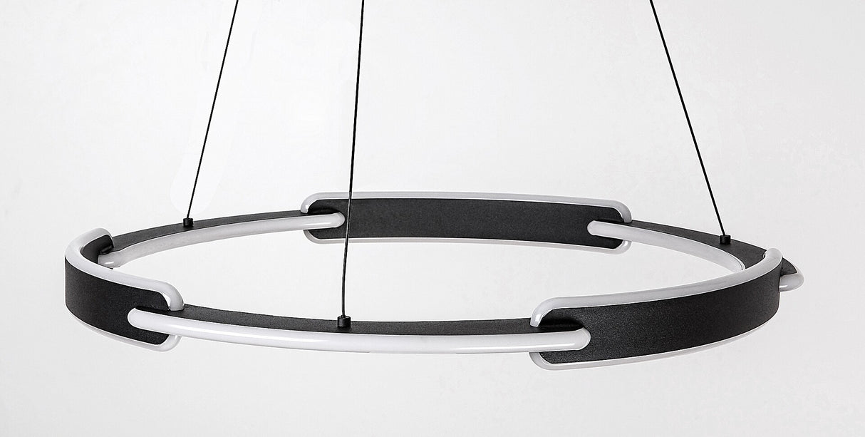 Lustra suspendata LED Sindri, negru, 45W, 3200lm, 3000K/4000K, IP20, Rabalux, 72229