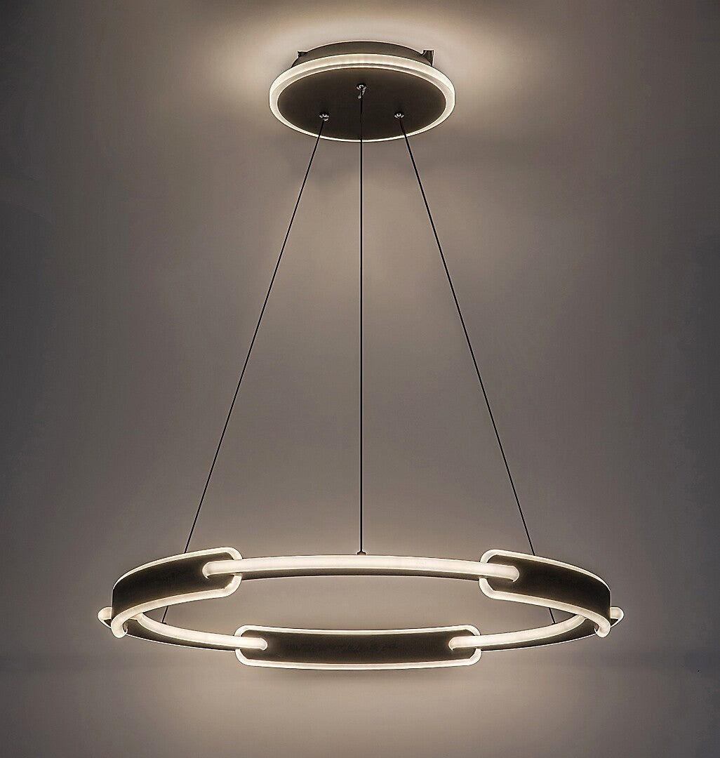 Lustra suspendata LED Sindri, negru, 45W, 3200lm, 3000K/4000K, IP20, Rabalux, 72229