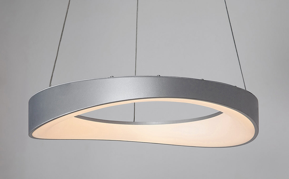 Lustra suspendata LED Iliana, argintiu, 56W, 3380lm, 3000K, L.52cm, IP20, Rabalux, 72236