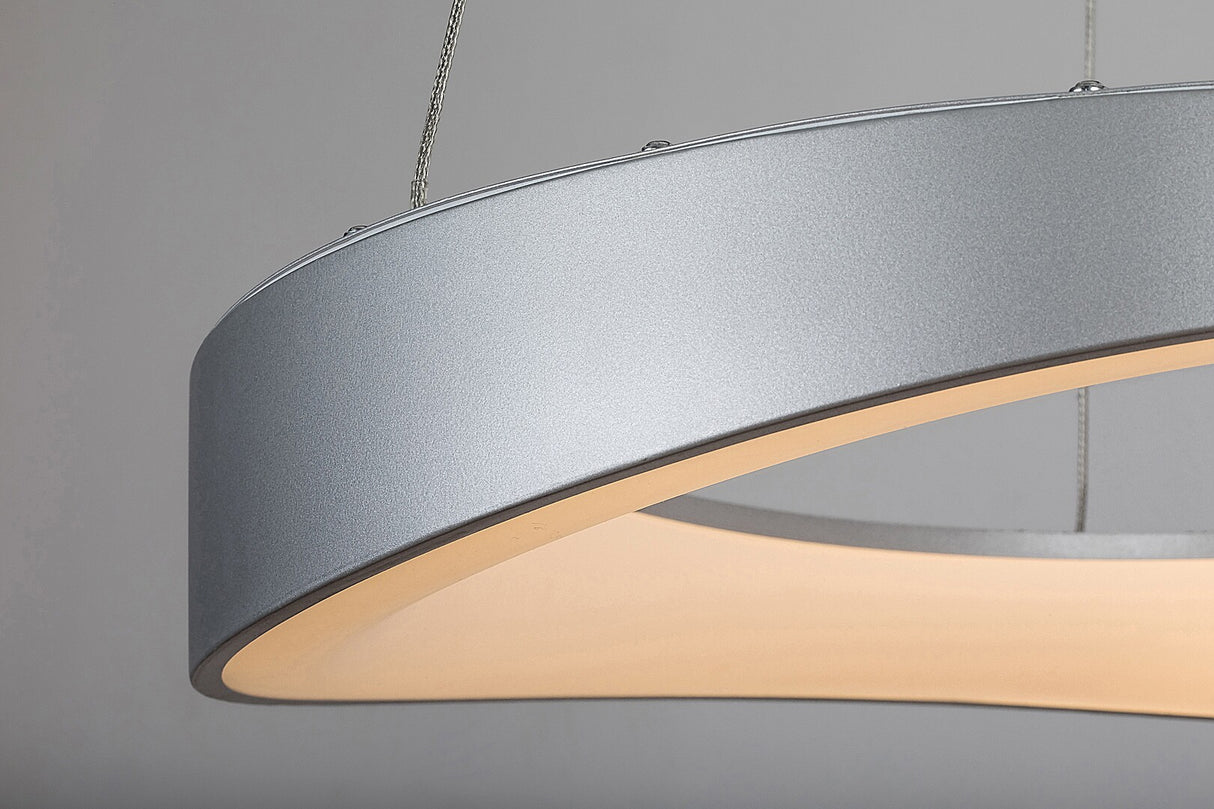 Lustra suspendata LED Iliana, argintiu, 56W, 3380lm, 3000K, L.52cm, IP20, Rabalux, 72236