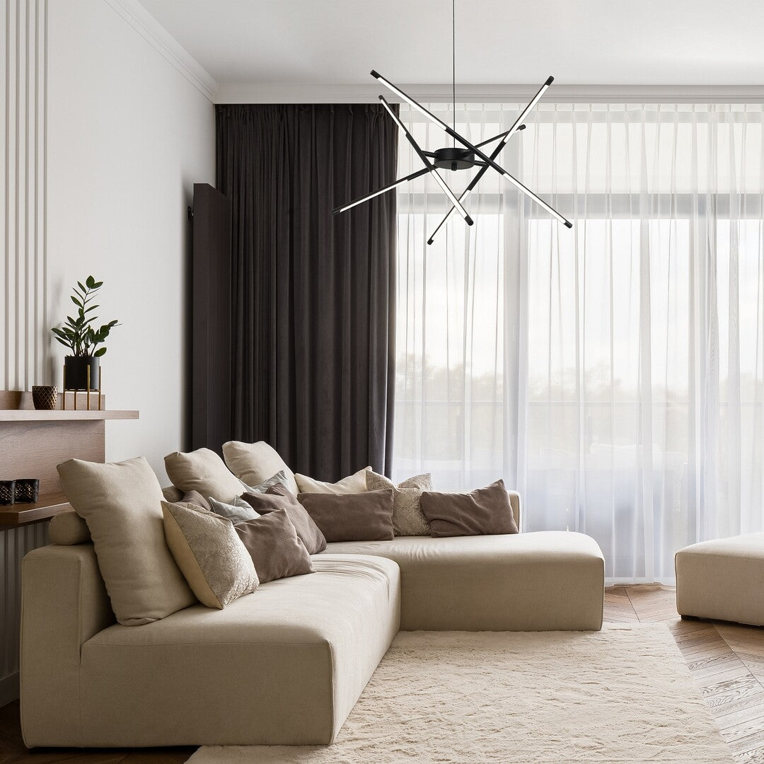 Lustra suspendata LED Henli, negru mat, 30W, 1400lm, 3000K, L.76 cm, IP20, Rabalux, 72237