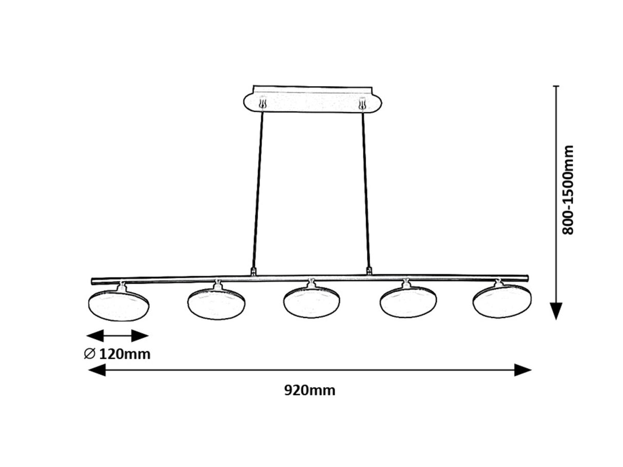 Lustra suspendata LED Madi, negru, 20W, 1850lm, 3000K, IP20, Rabalux, 72240