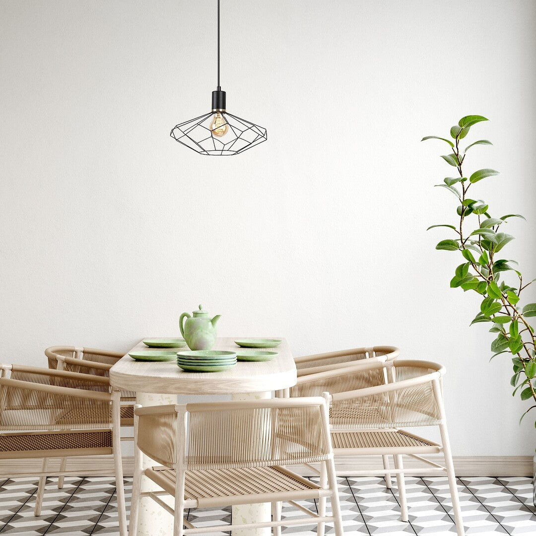 Lustra suspendata Fran, negru mat, 1xE27, D.30cm, IP20, Rabalux, 72241