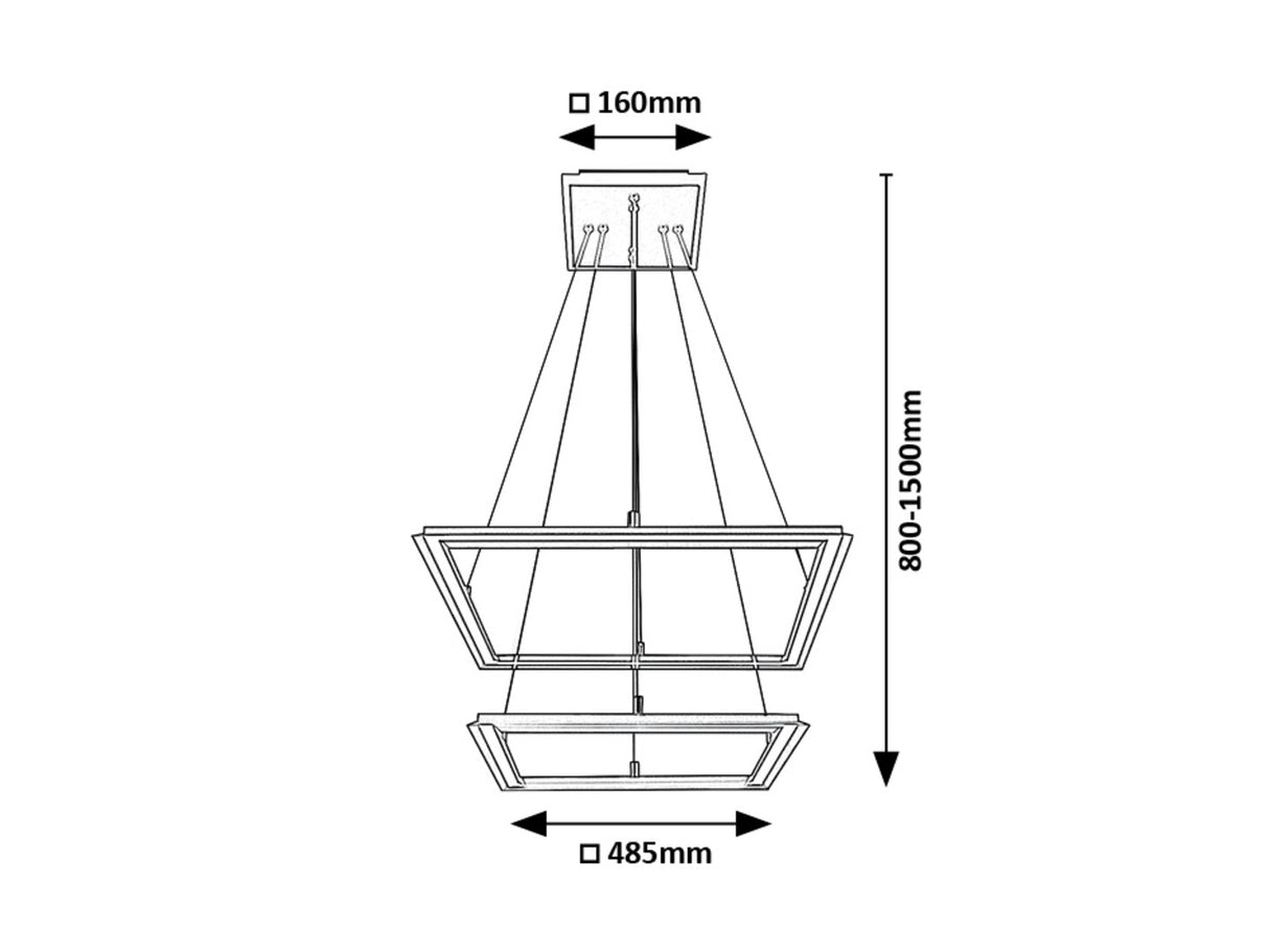 Lustra suspendata LED Sidona, negru mat, 48W, 2450lm, 3000K, IP20, Rabalux, 72243