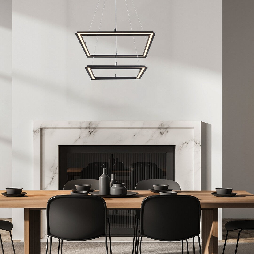 Lustra suspendata LED Sidona, negru mat, 48W, 2450lm, 3000K, IP20, Rabalux, 72243