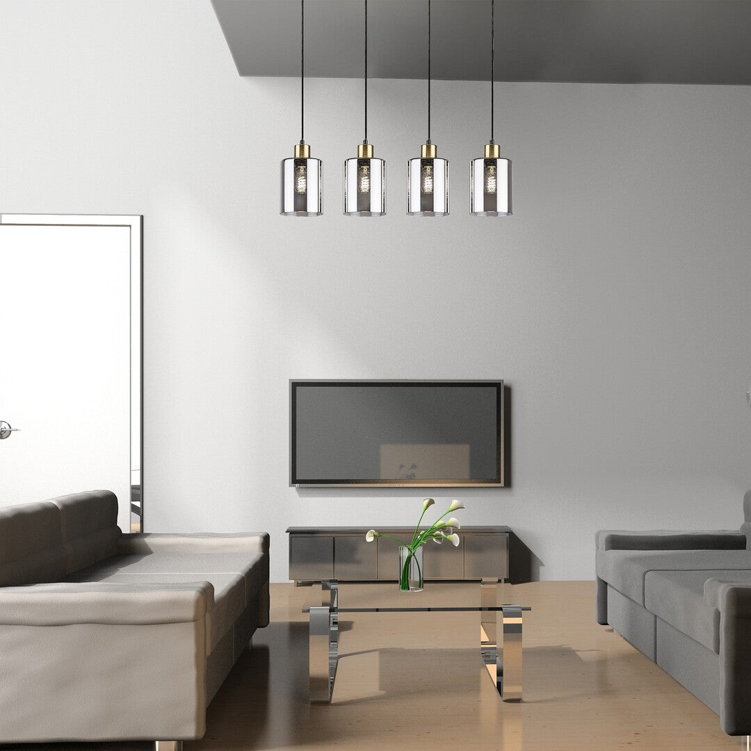 Lustra suspendata Perez, negru, 4xE27, IP20, Rabalux, 72247