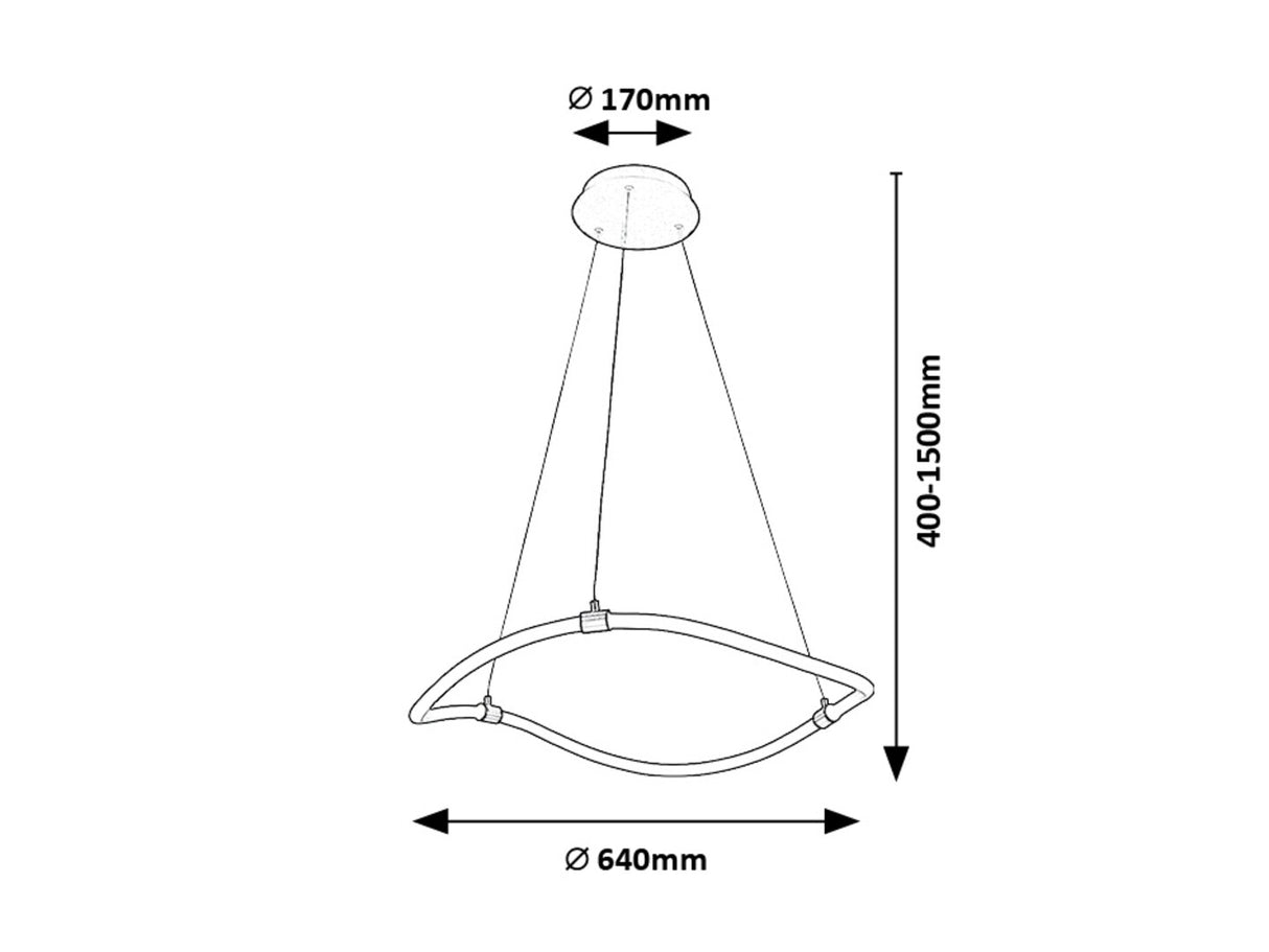 Lustra suspendata LED Serena, negru mat, 34W, 3350lm, 4000K, D.64 cm, IP20, Rabalux, 72253