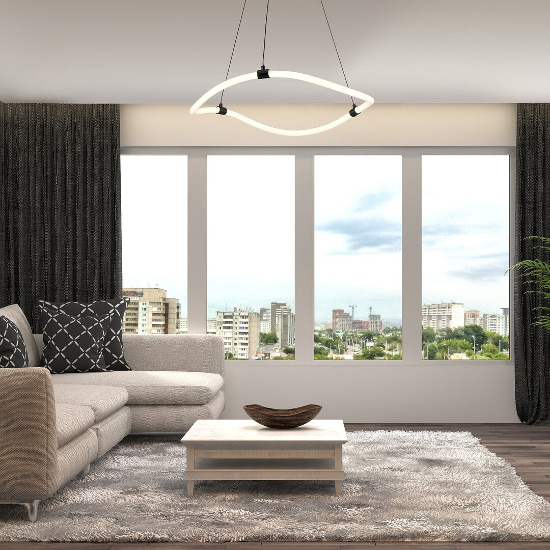 Lustra suspendata LED Serena, negru mat, 34W, 3350lm, 4000K, D.64 cm, IP20, Rabalux, 72253