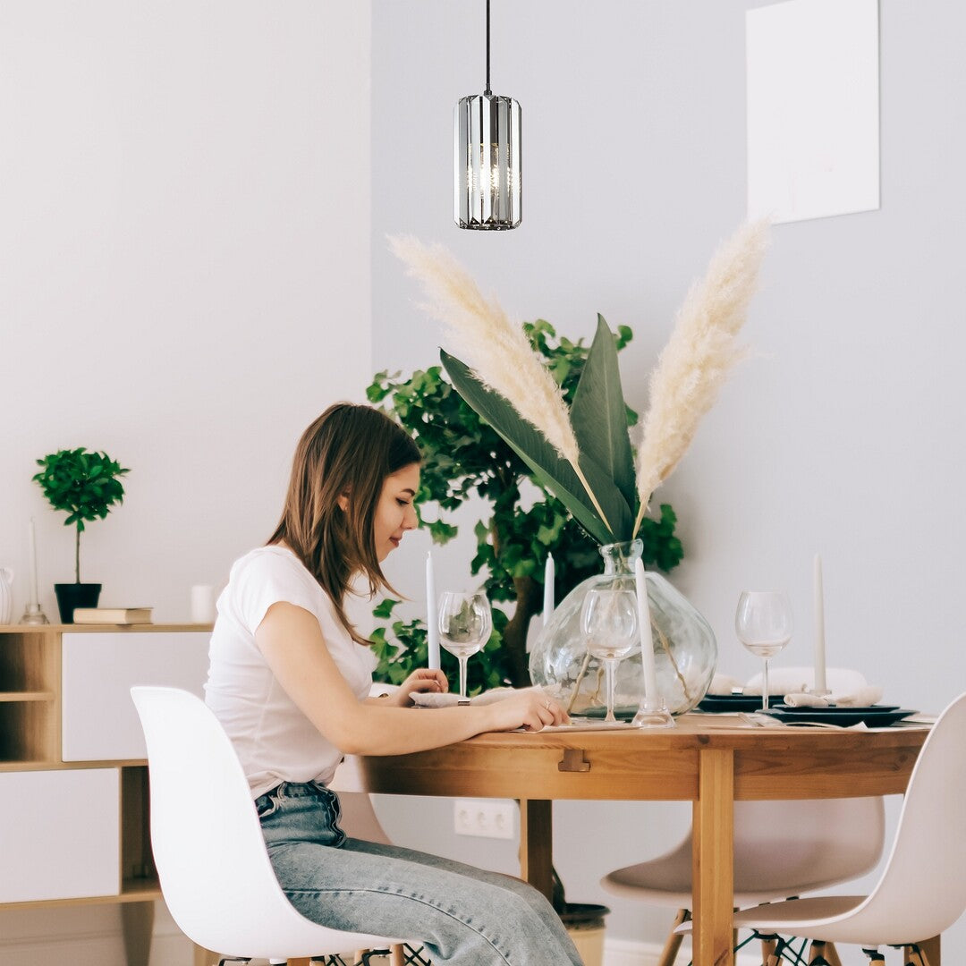 Lustra suspendata Veness, negru mat, 1xE27, IP20, Rabalux, 72254