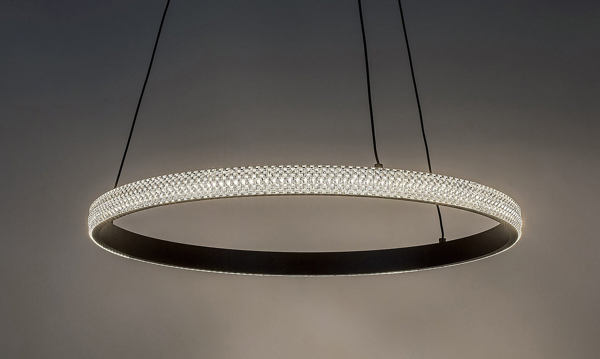 Lustra suspendata LED Grete, negru mat, 32W, 2150lm, 3000K, D.50 cm, IP20, Rabalux, 72258