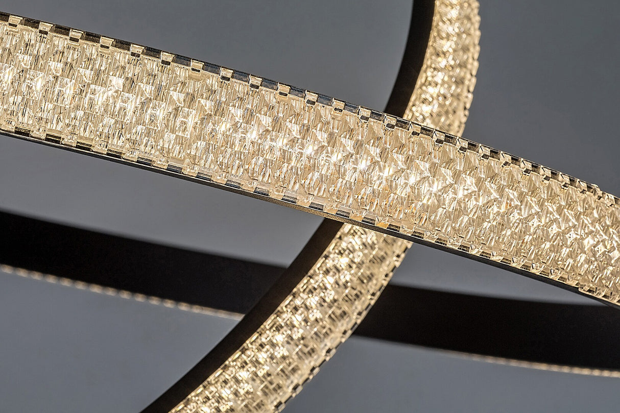 Lustra suspendata LED Grete, negru mat, 60W, 3450lm, 3000K, D.60 cm, IP20, Rabalux, 72259