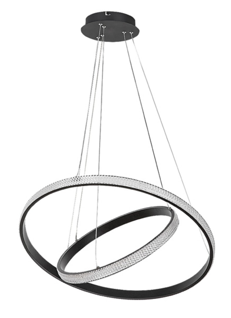 Lustra suspendata LED Grete, negru mat, 60W, 3450lm, 3000K, D.60 cm, IP20, Rabalux, 72259