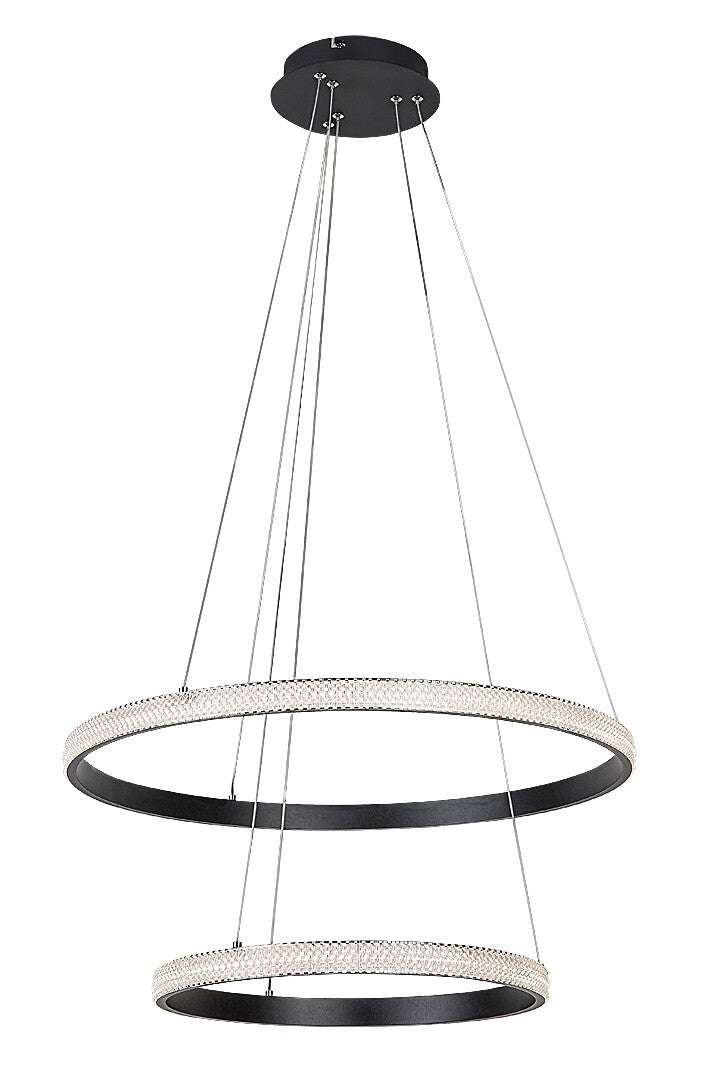 Lustra suspendata LED Grete, negru mat, 60W, 3450lm, 3000K, D.60 cm, IP20, Rabalux, 72259