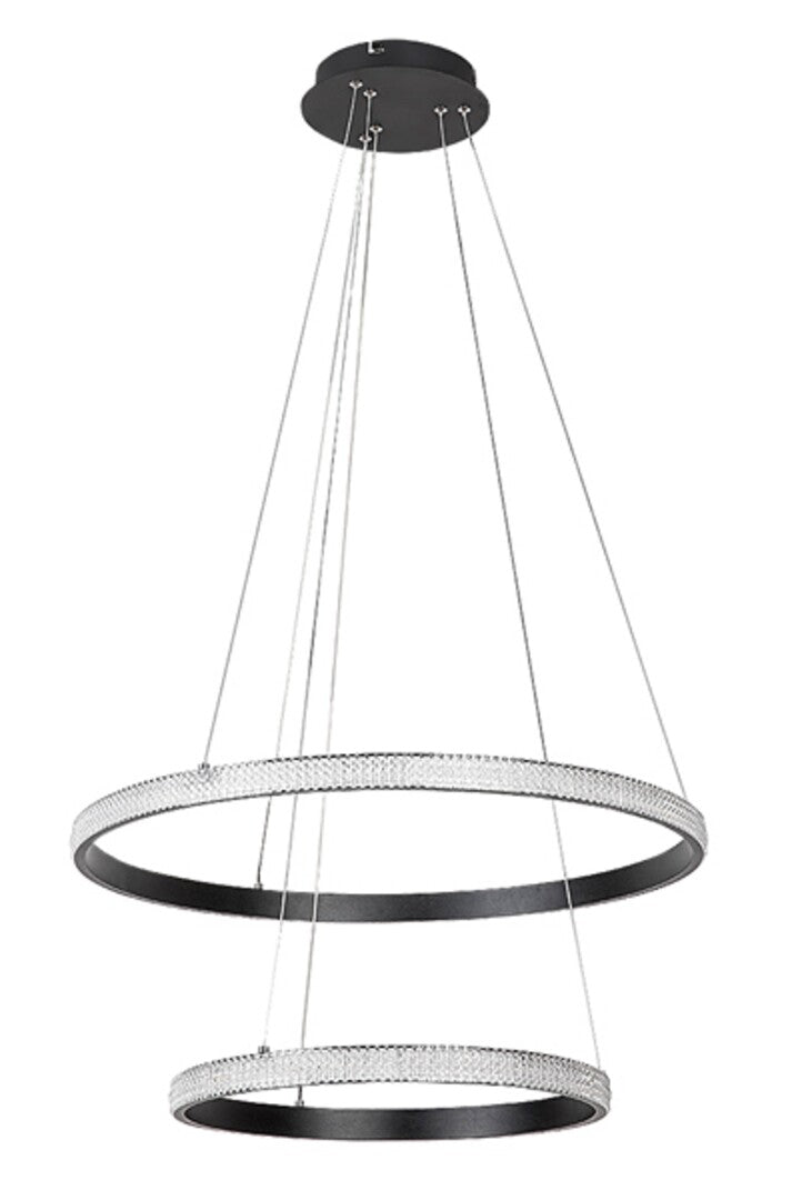 Lustra suspendata LED Grete, negru mat, 60W, 3450lm, 3000K, D.60 cm, IP20, Rabalux, 72259