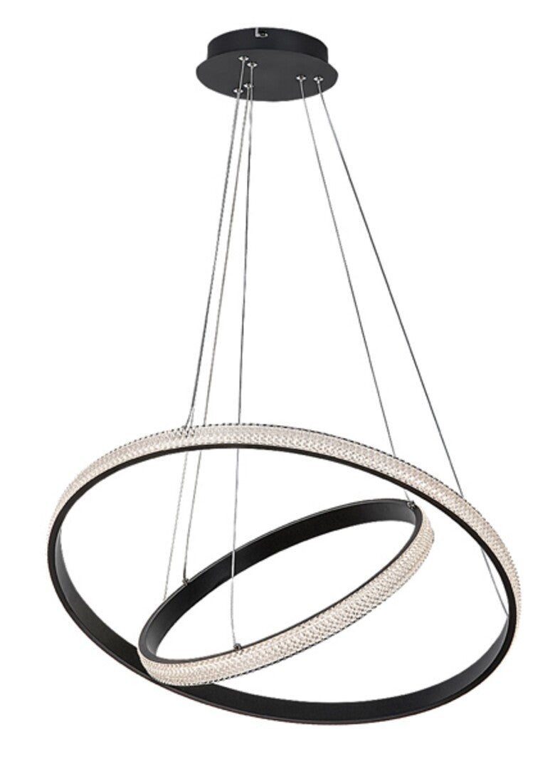 Lustra suspendata LED Grete, negru mat, 60W, 3450lm, 3000K, D.60 cm, IP20, Rabalux, 72259