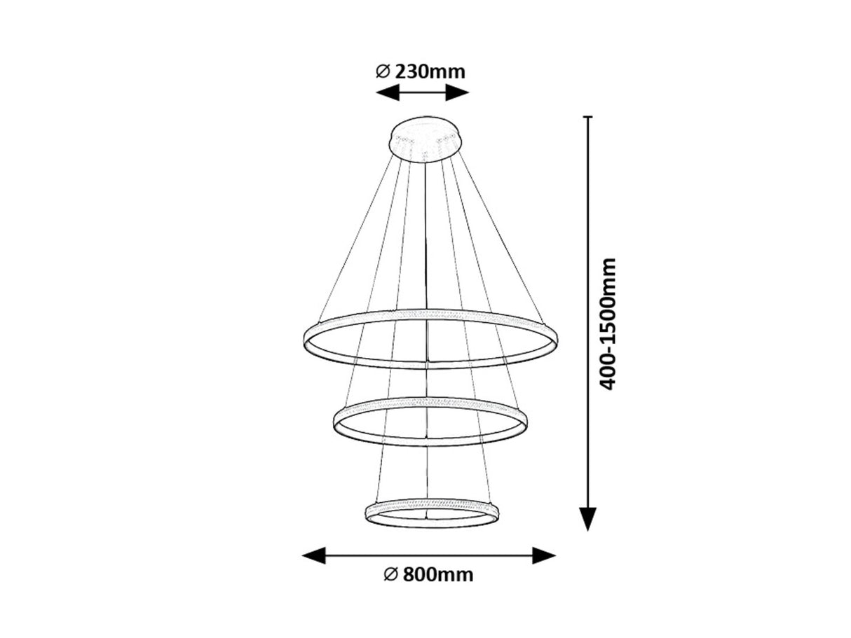 Lustra suspendata LED Grete, negru mat, 100W, 4450lm, 3000K, D.80 cm, IP20, Rabalux, 72260