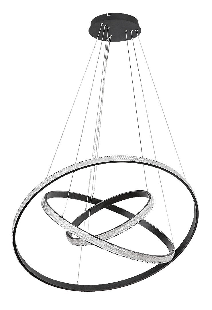 Lustra suspendata LED Grete, negru mat, 100W, 4450lm, 3000K, D.80 cm, IP20, Rabalux, 72260