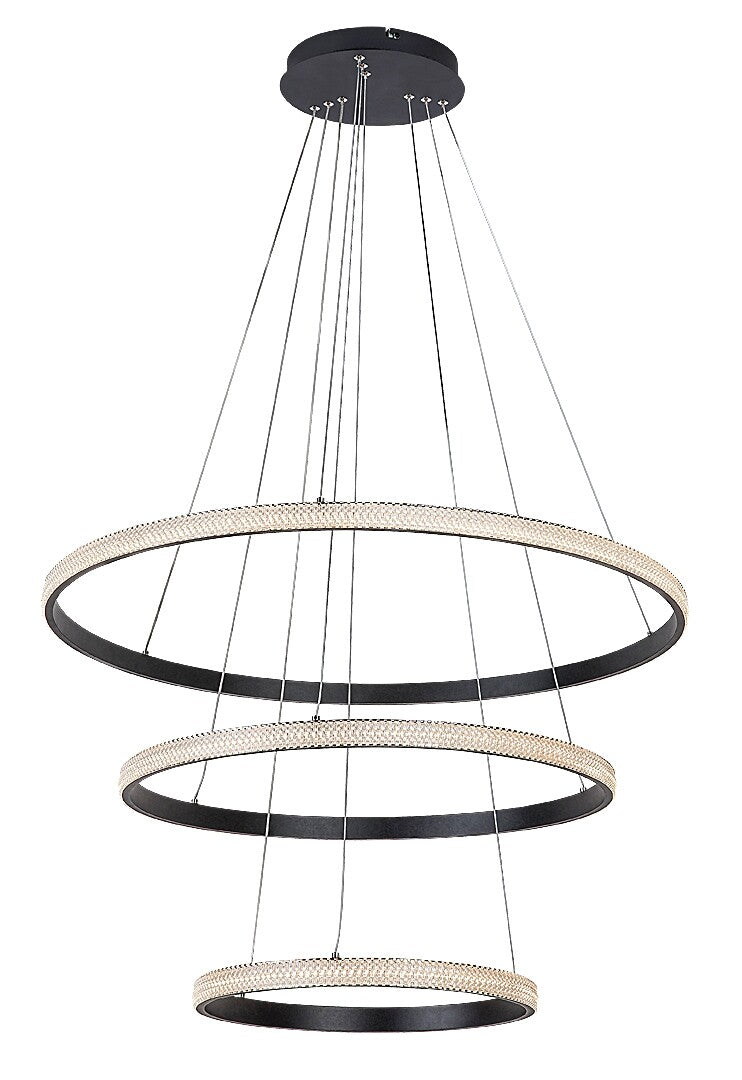 Lustra suspendata LED Grete, negru mat, 100W, 4450lm, 3000K, D.80 cm, IP20, Rabalux, 72260