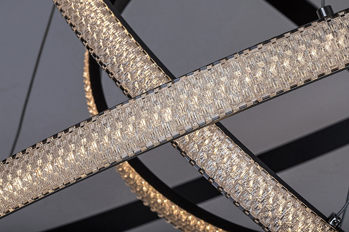 Lustra suspendata LED Grete, negru mat, 100W, 4450lm, 3000K, D.80 cm, IP20, Rabalux, 72260