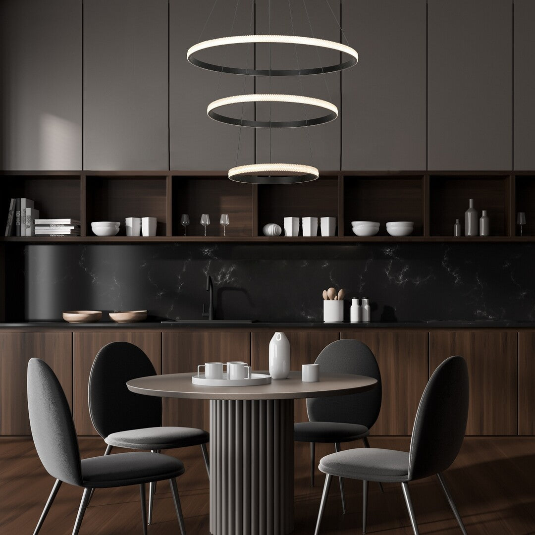 Lustra suspendata LED Grete, negru mat, 100W, 4450lm, 3000K, D.80 cm, IP20, Rabalux, 72260