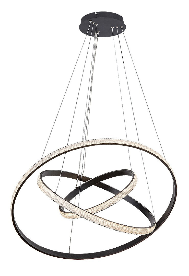 Lustra suspendata LED Grete, negru mat, 100W, 4450lm, 3000K, D.80 cm, IP20, Rabalux, 72260