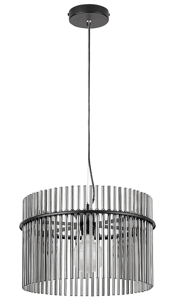 Lustra suspendata Inesa, negru/sticla fumurie, 1xE27, D.40cm, IP20, Rabalux, 72261