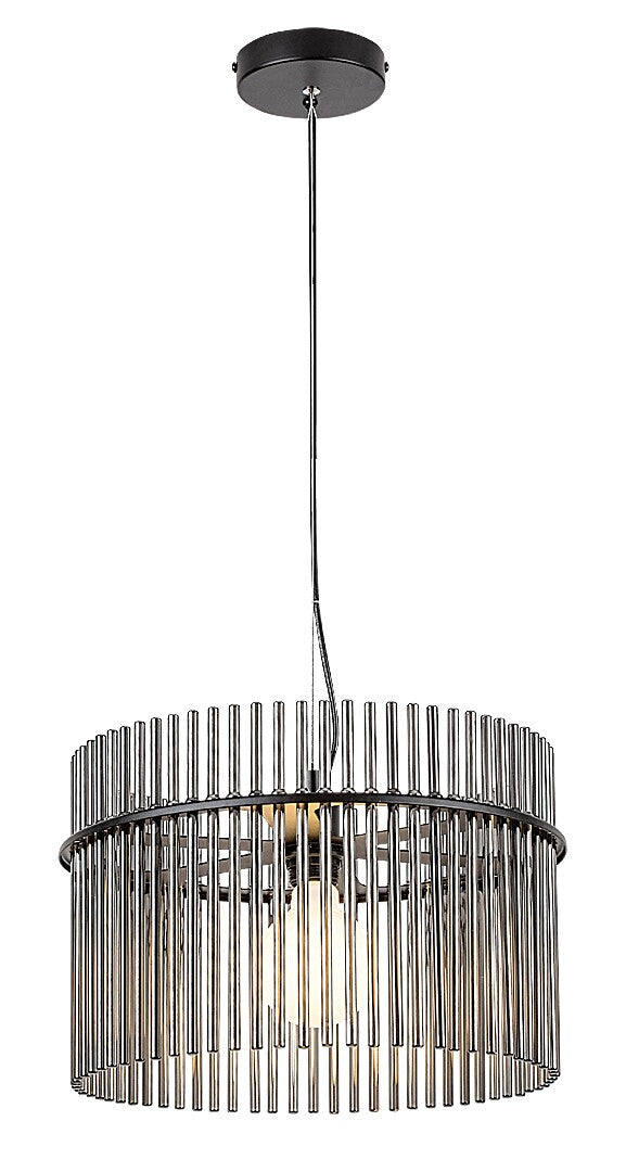 Lustra suspendata Inesa, negru/sticla fumurie, 1xE27, D.40cm, IP20, Rabalux, 72261