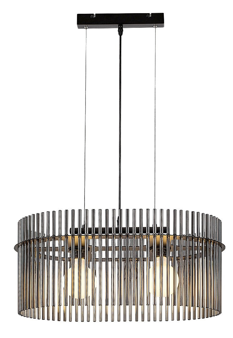 Lustra suspendata Inesa, negru/sticla fumurie, 2xE27, D.60cm, IP20, Rabalux, 72262