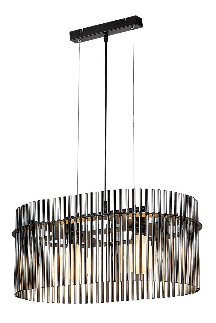 Lustra suspendata Inesa, negru/sticla fumurie, 2xE27, D.60cm, IP20, Rabalux, 72262