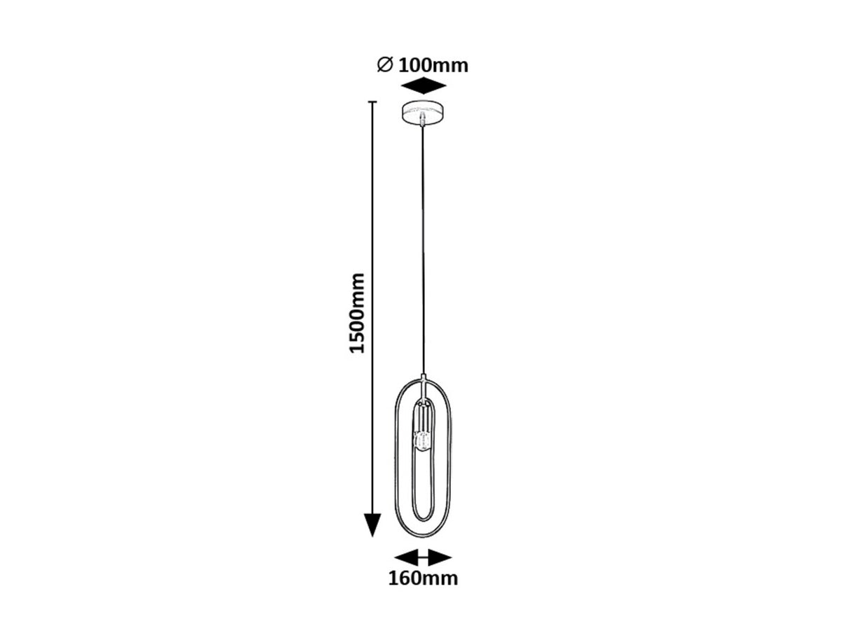 Lustra suspendata Rovier, negru mat/cupru, 1xE27, L.16 cm, IP20, Rabalux, 72263