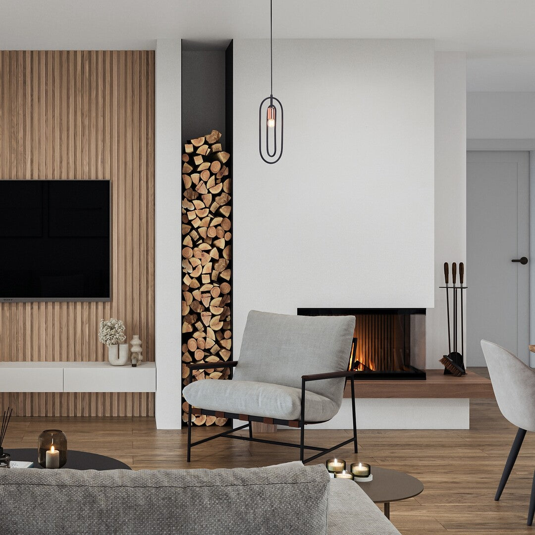 Lustra suspendata Rovier, negru mat/cupru, 1xE27, L.16 cm, IP20, Rabalux, 72263