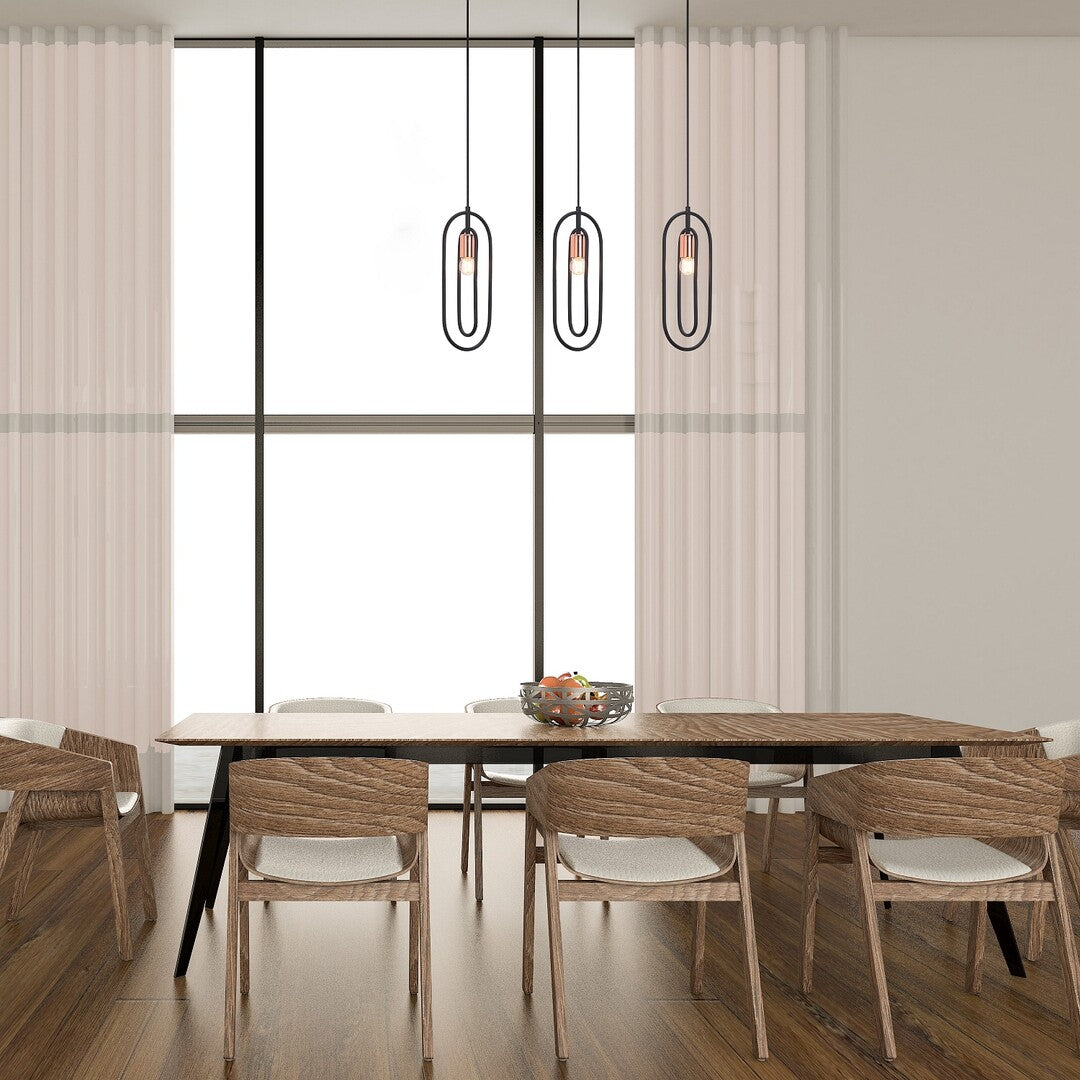 Lustra suspendata Rovier, negru mat/cupru, 3xE27, L.85cm, IP20, Rabalux, 72264