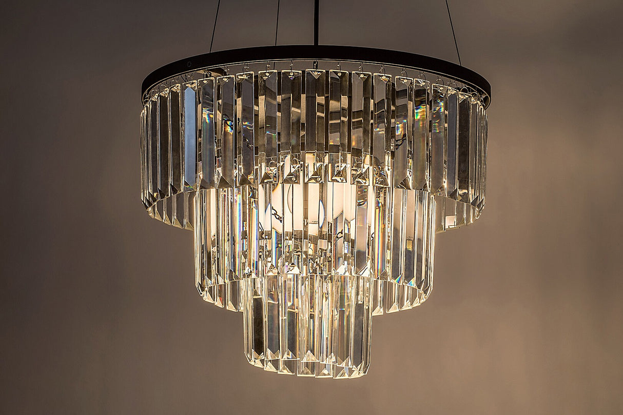 Lustra suspendata Eloisa, negru+sticla transparenta, 3xE27, IP20, Rabalux, 72265