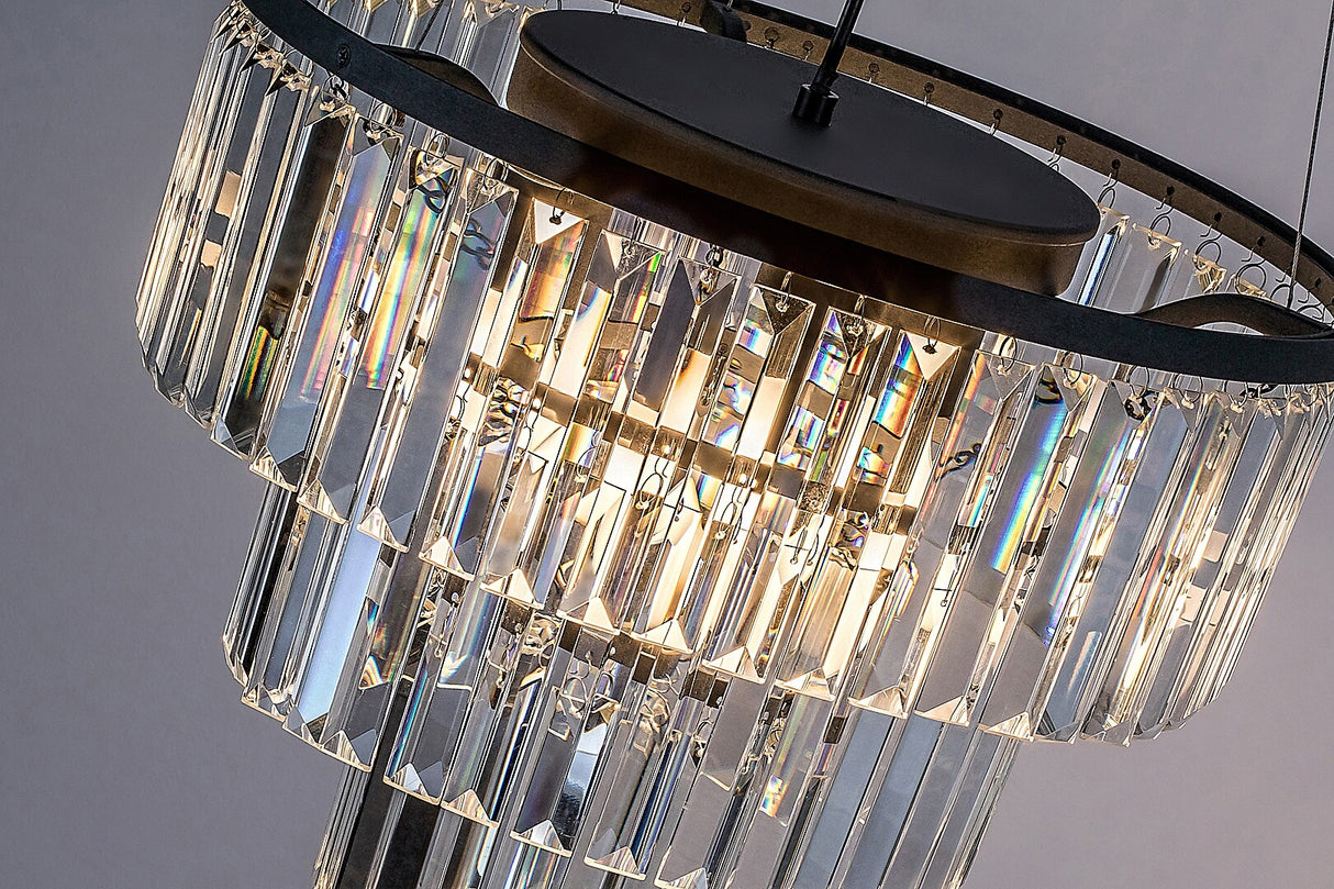 Lustra suspendata Eloisa, negru+sticla transparenta, 3xE27, IP20, Rabalux, 72265